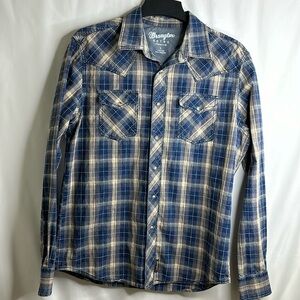 Men’s Wrangler Retro Long Sleeve Western Shirt Size Large